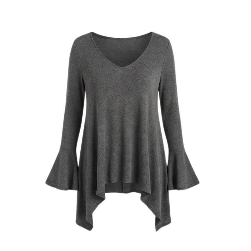 Womens Top With An Irregular Hem And Cuffs by Ricaloux