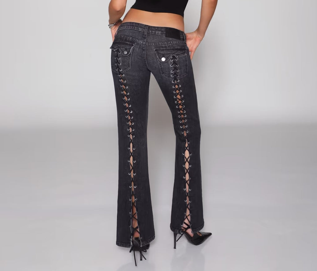 Womens Relaxed-fit Straight-leg Low-rise Bootcut Jeans by Ricaloux
