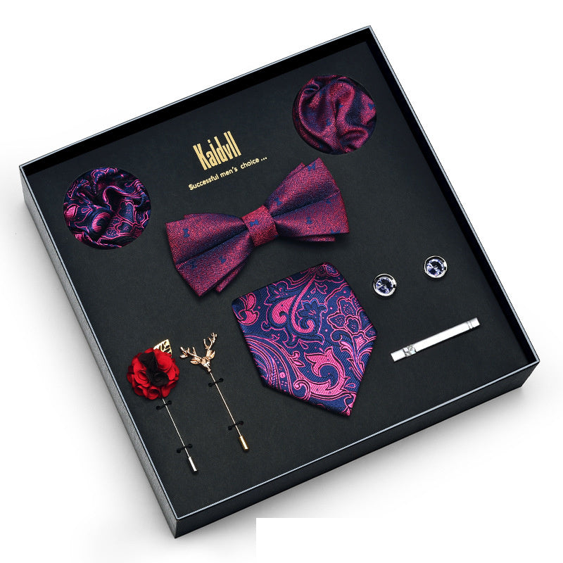 Eight Piece Tie Square Bow Tie Brooch by Ricaloux