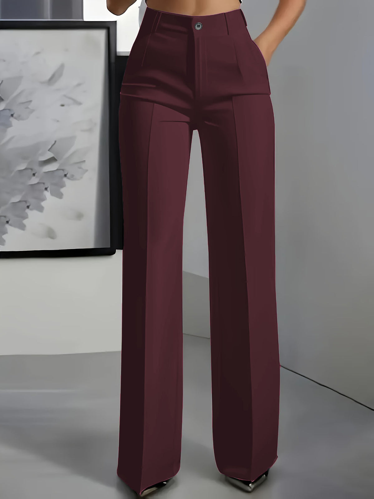 High-waisted Draping Straight-leg Minimalist Suit Trousers – Premium 0 | RICALOUX