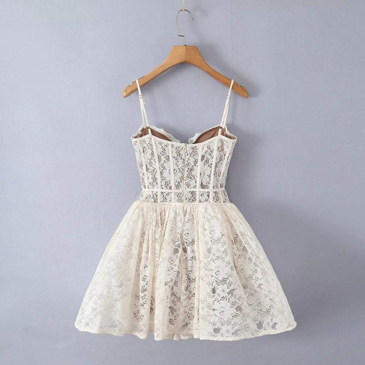 Womens Fishbone Lace Fashion Casual Dress – Premium 0 | RICALOUX