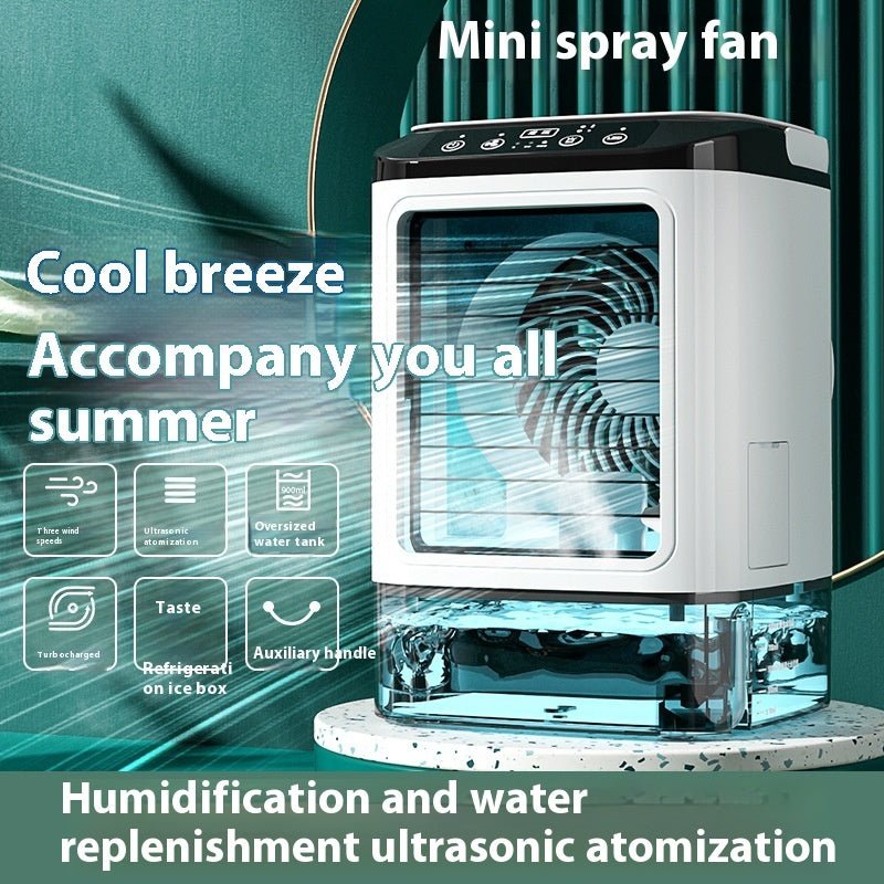 New Style Air Cooler Desktop Air Conditioner Fan Dual Spray Cooling Electric Fan Air Cooler USB Portable Refrigeration - RICALOUX