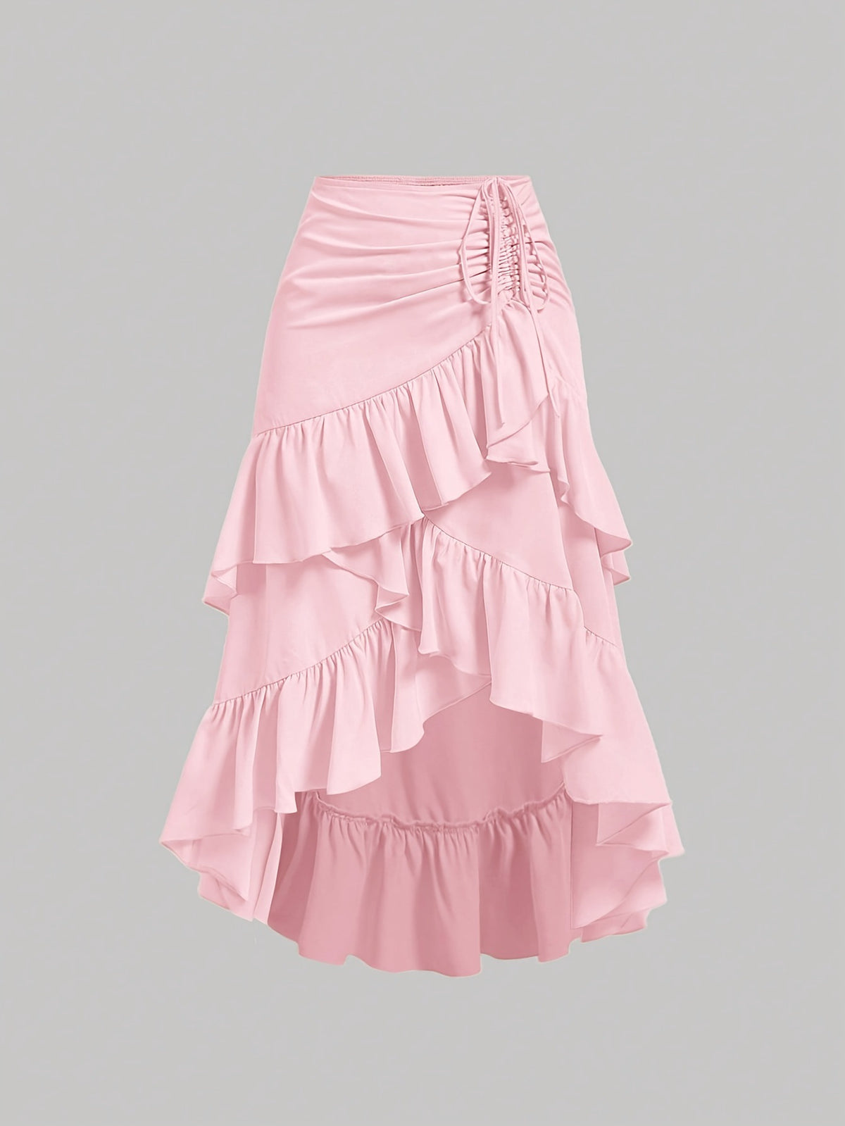 Sweet High-waisted Slimming Ruffled Hem Skirt For Women - RICALOUX
