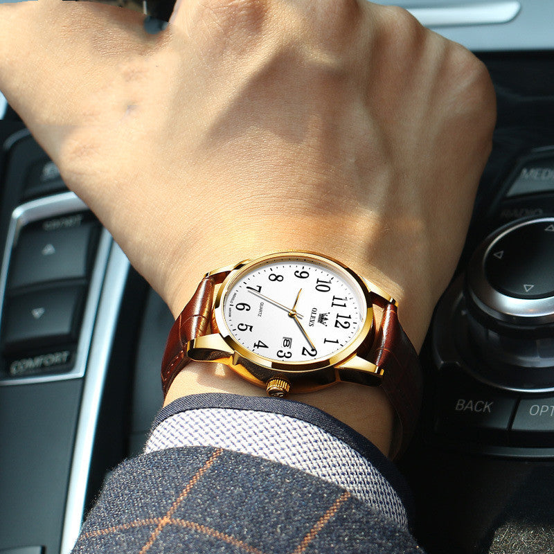Waterproof Quartz Watch Digital Scale Simple Men by Ricaloux