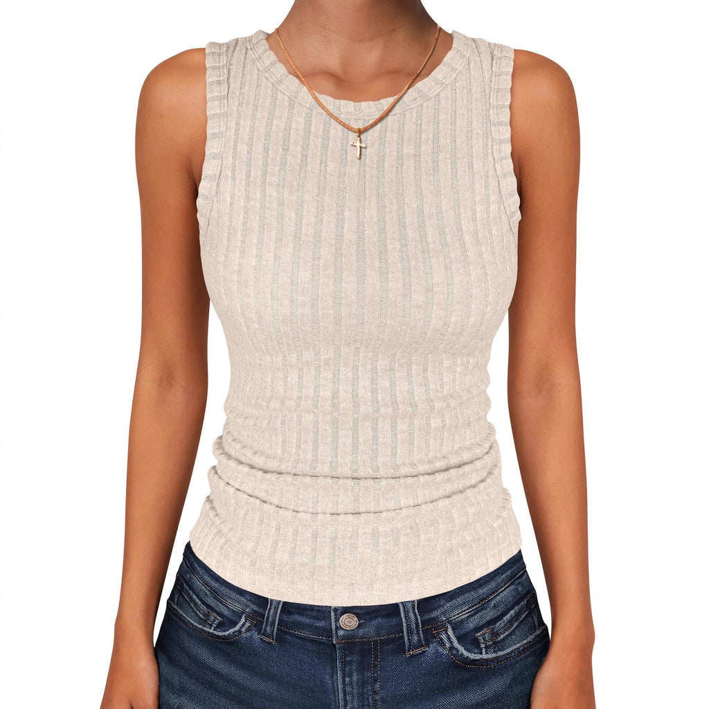 Womens Round-Neck Casual Sleeveless Solid-Color Knitted Vest – Premium 0 | RICALOUX