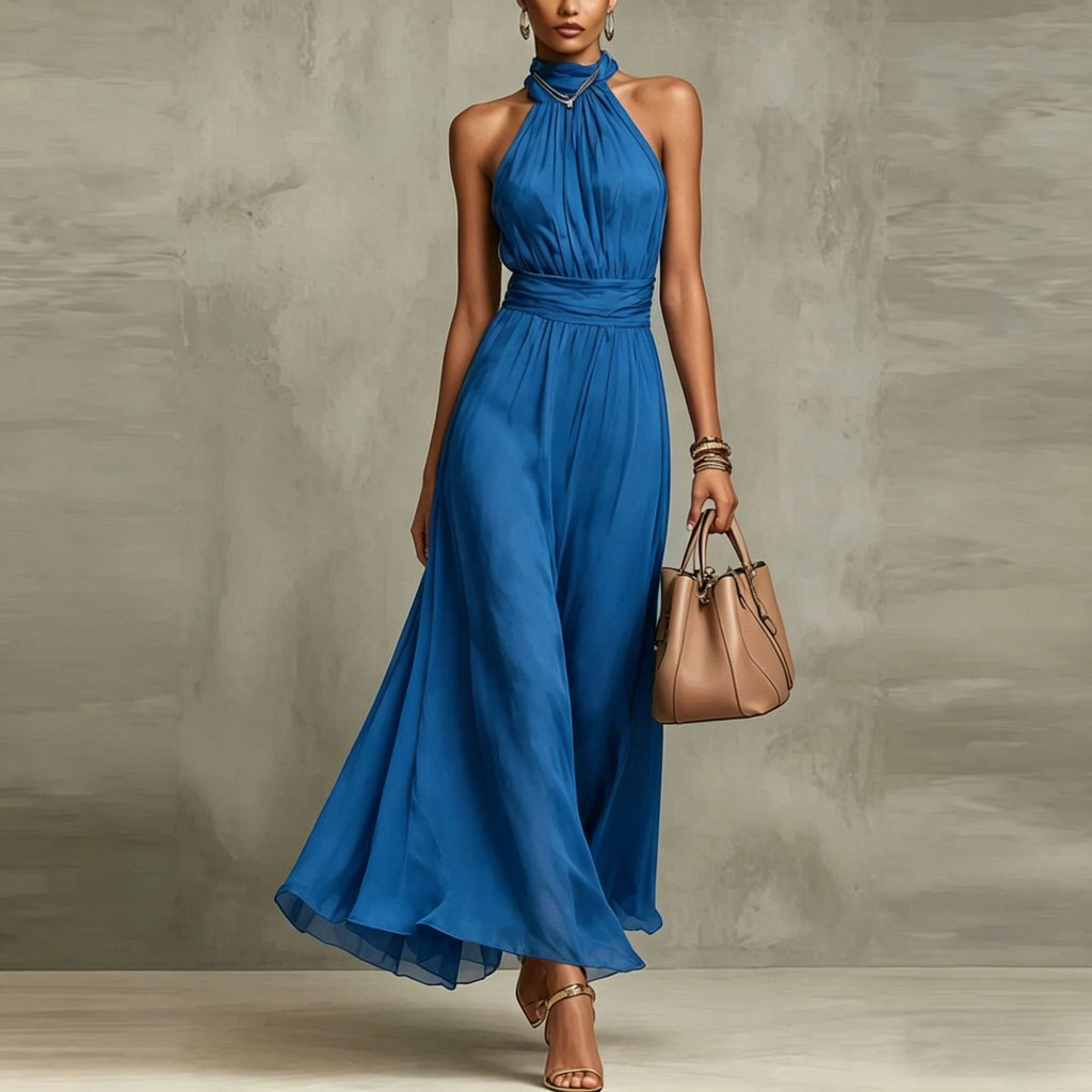 Resort-style Waist-cinching Figure-flattering Pleated Dress – Premium 0 | RICALOUX