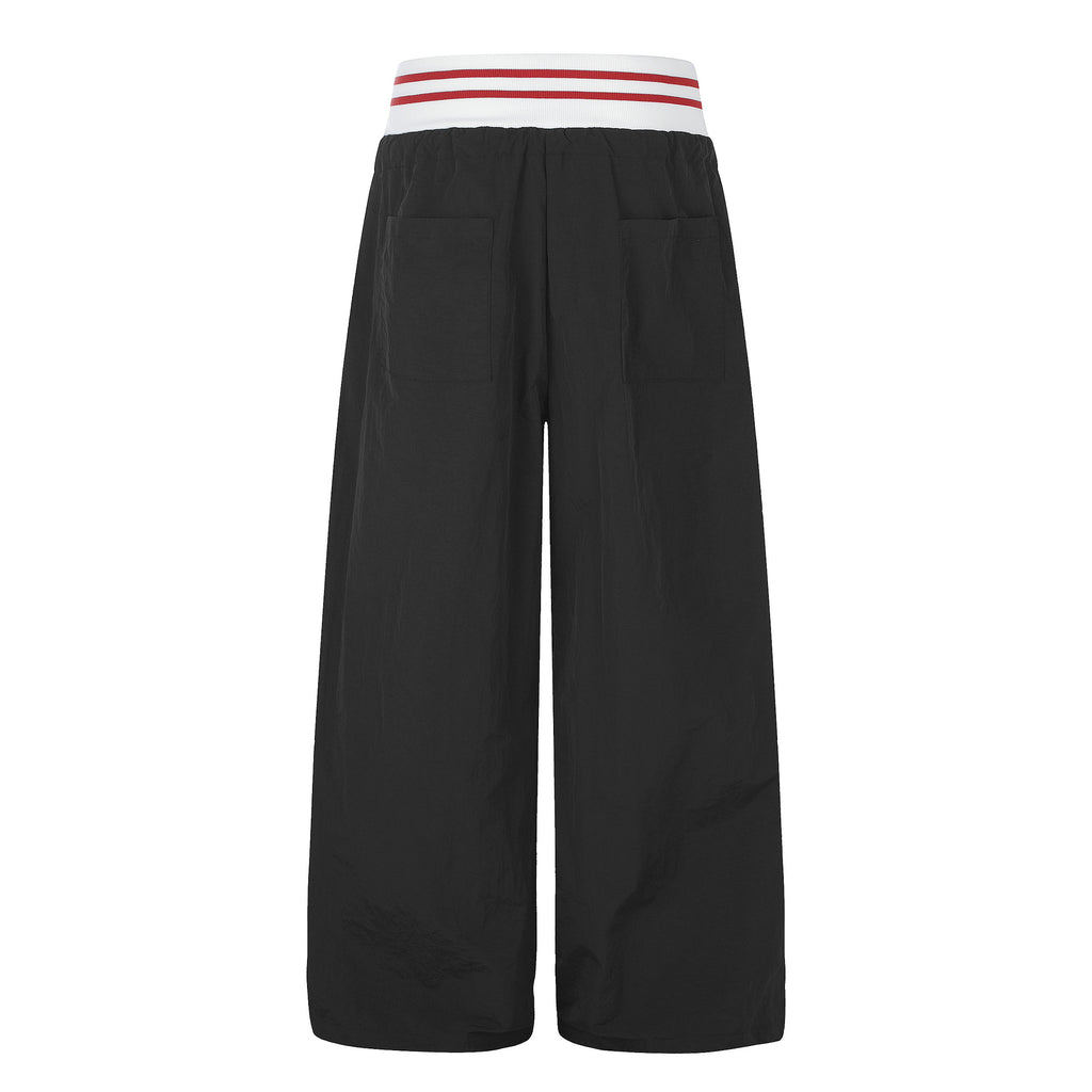 Digital-print Womens Solid-color Straight-leg Pants Casual Trousers by Ricaloux