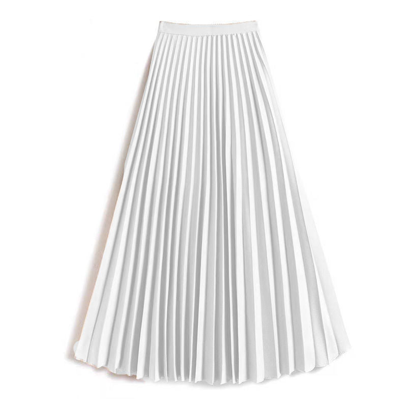 Satin Elegant Accordion High-waisted Pleated Skirt – Premium 0 | RICALOUX