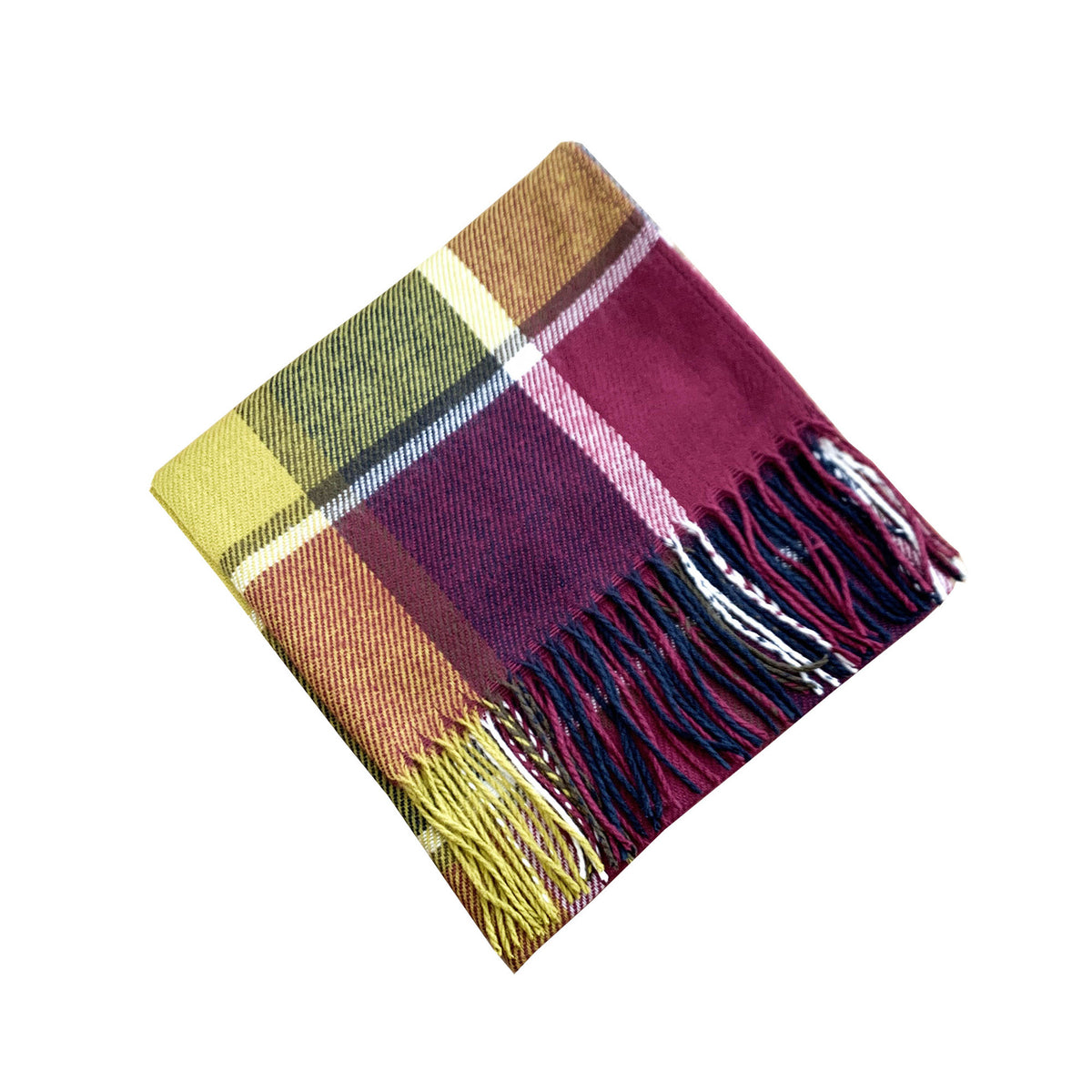 British-style Mens And Womens Couple Tassel Scarf With Large Plaid Pattern – Premium 0 | RICALOUX