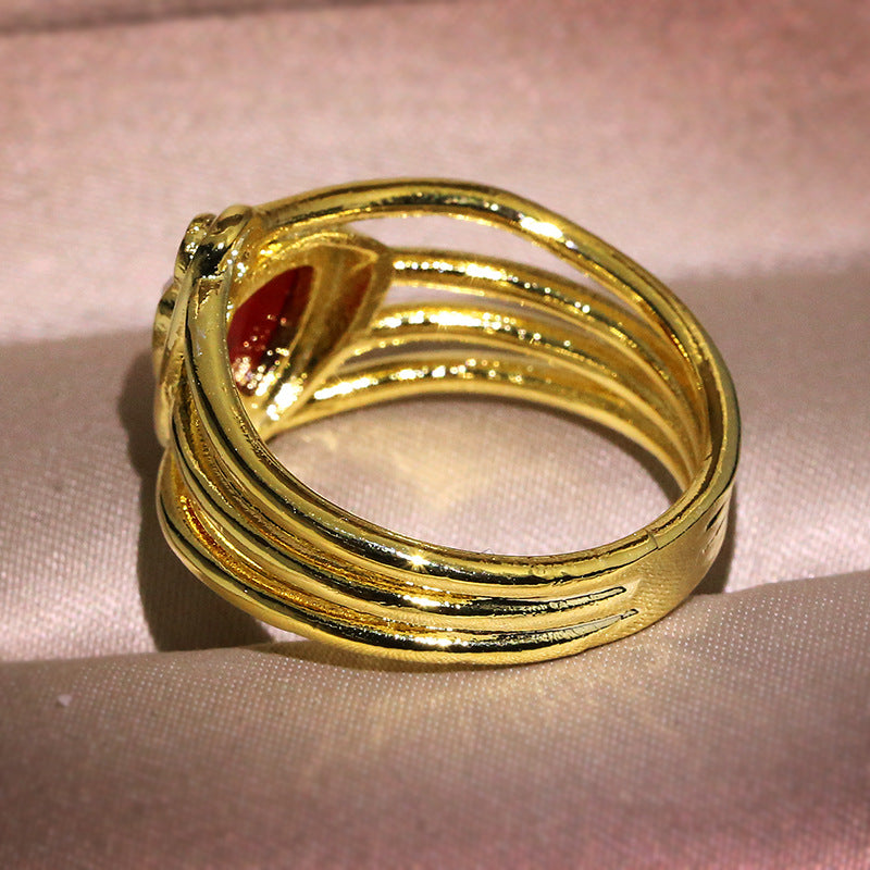 Pomegranate Red Zircon Jewelry Ring For Women – Premium 0 | RICALOUX