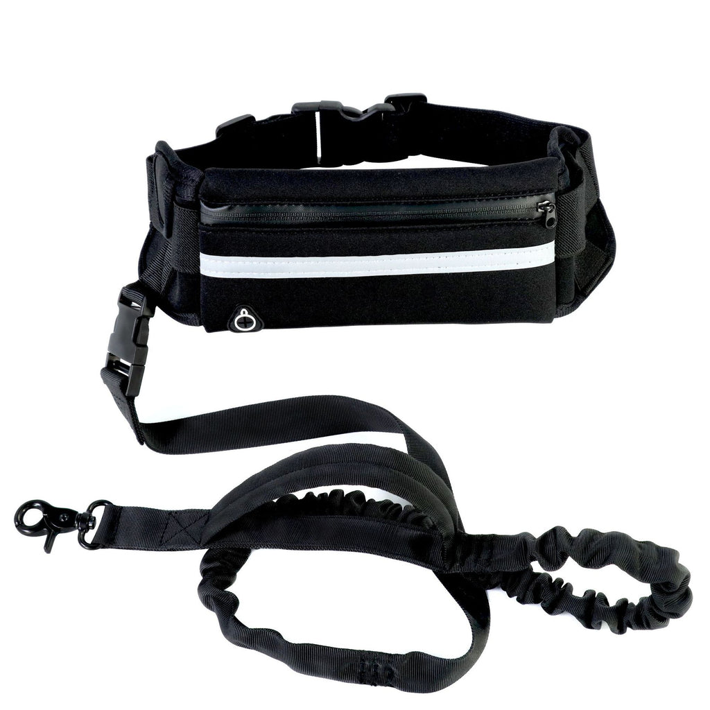 Hands Free Dog Leash Pet Walking And Training Belt With Shock Absorbing Bungee Leash For Up To 180lbs Large Dogs Phone Pocket And Water Bottle Holder by Ricaloux