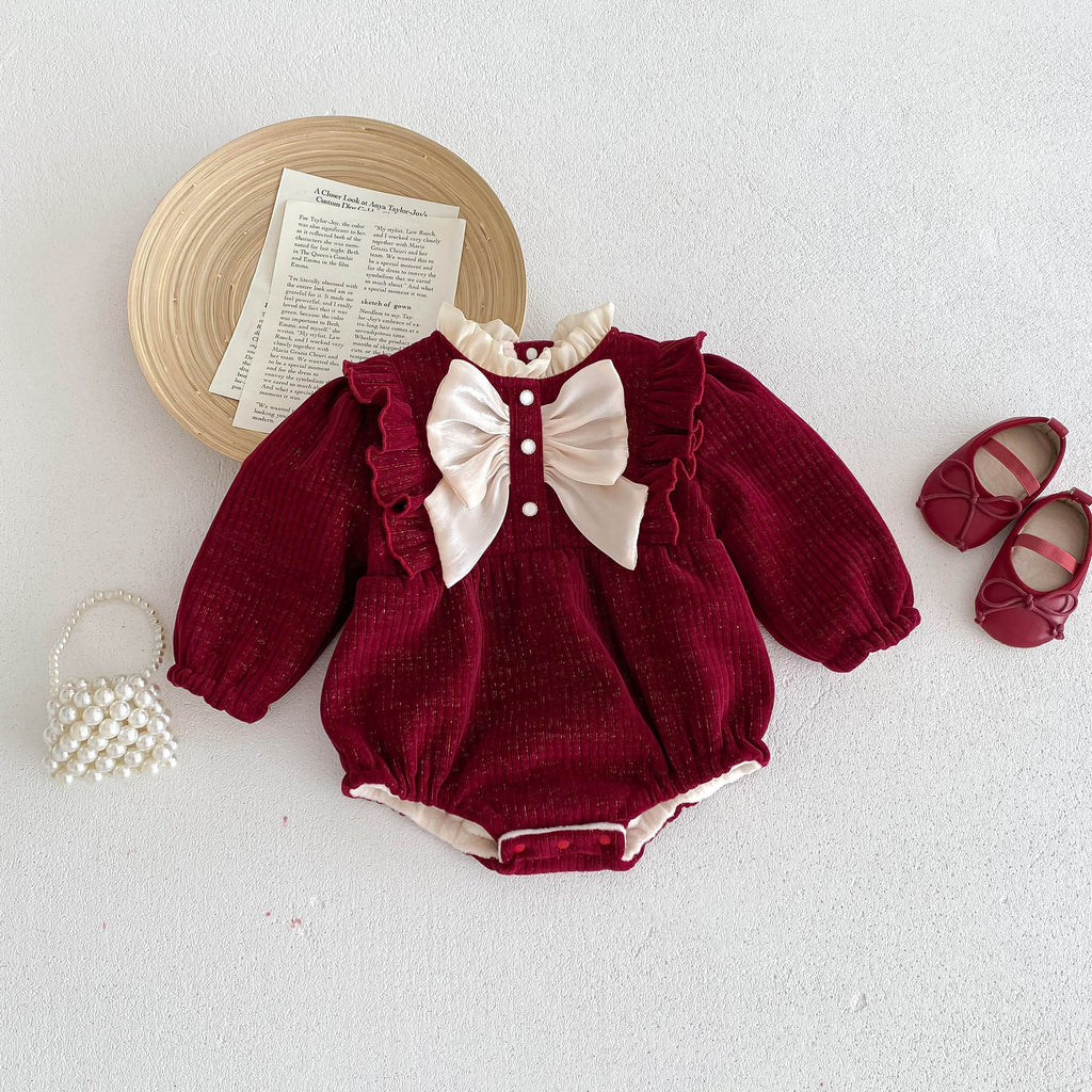 Clothes For Babies Fleece-lined Jumpsuit Baby Girl Rompers - RICALOUX