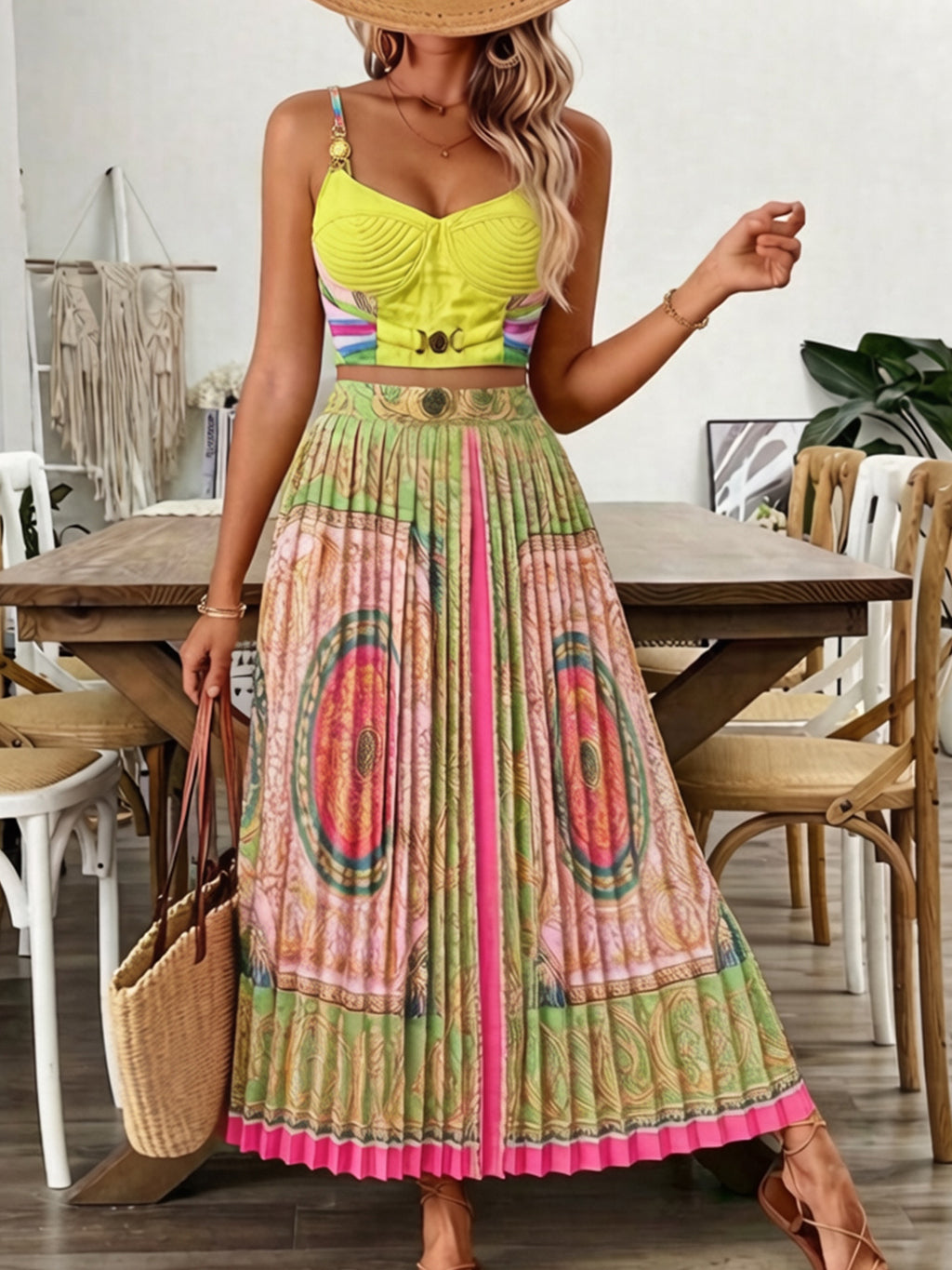 Romantic And Flowing Beach Vacation Dress Set – Premium 0 | RICALOUX