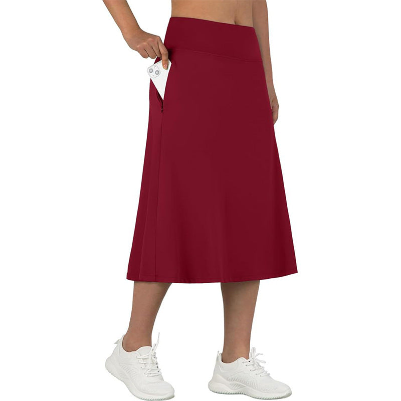 Womens Yoga Sports All-Match Long Skirt by Ricaloux