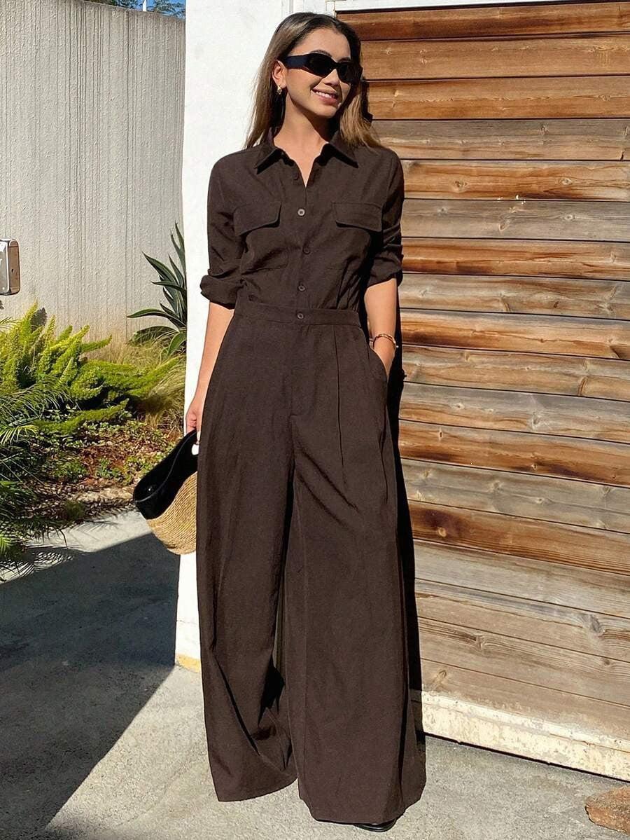 Autumn New Style Workwear-inspired Lapel Jumpsuit For Women – Premium 0 | RICALOUX