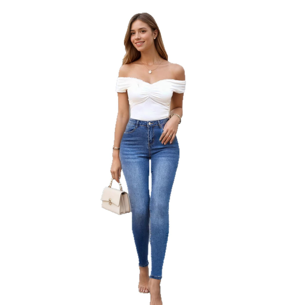 Womens Slim-Fit Stretch Jeans In European And American Sizes by Ricaloux