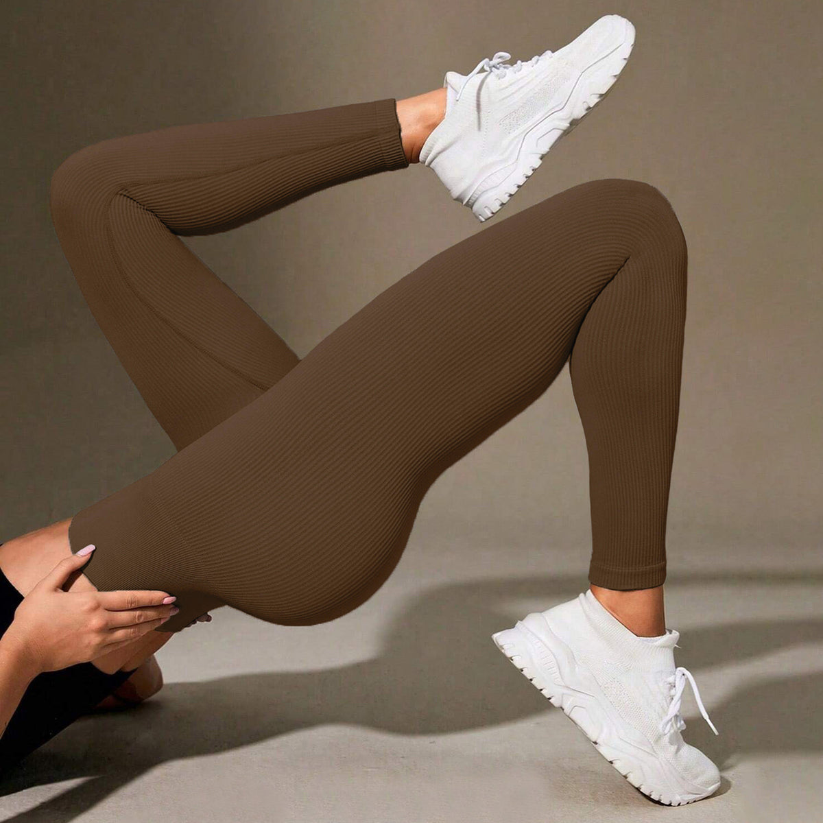 Ribbed Seamless Yoga Pants For Autumn And Winter, High-waisted Tight Sports Leggings, Yoga Apparel Leggings by Ricaloux