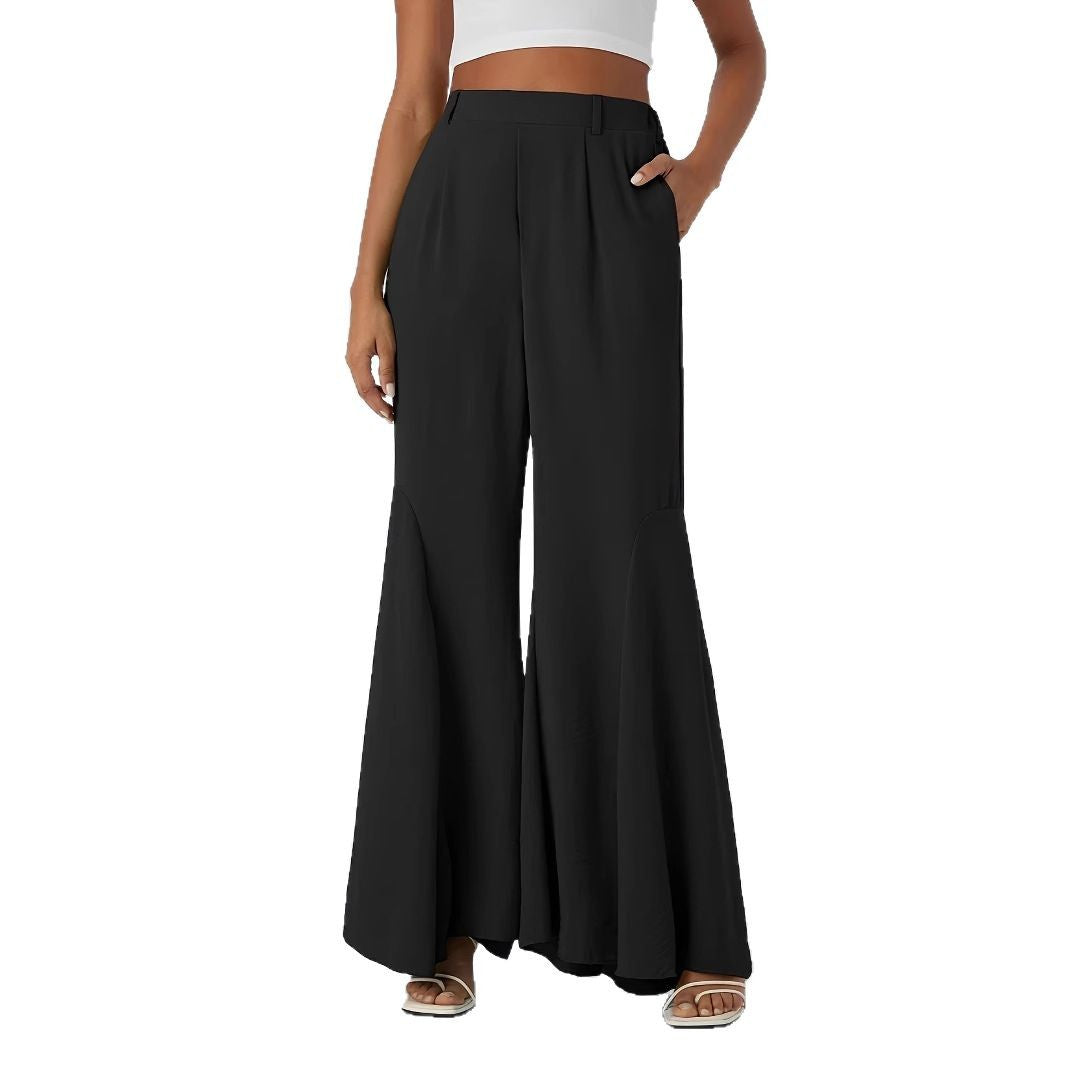 Stylish And Elegant Solid-color Versatile Flared Pants For Women by Ricaloux