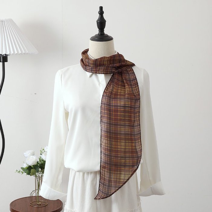 Vintage High-end Long Ribbon Silk Scarf Waist Accessory Fashionable Stripes – Premium 0 | RICALOUX