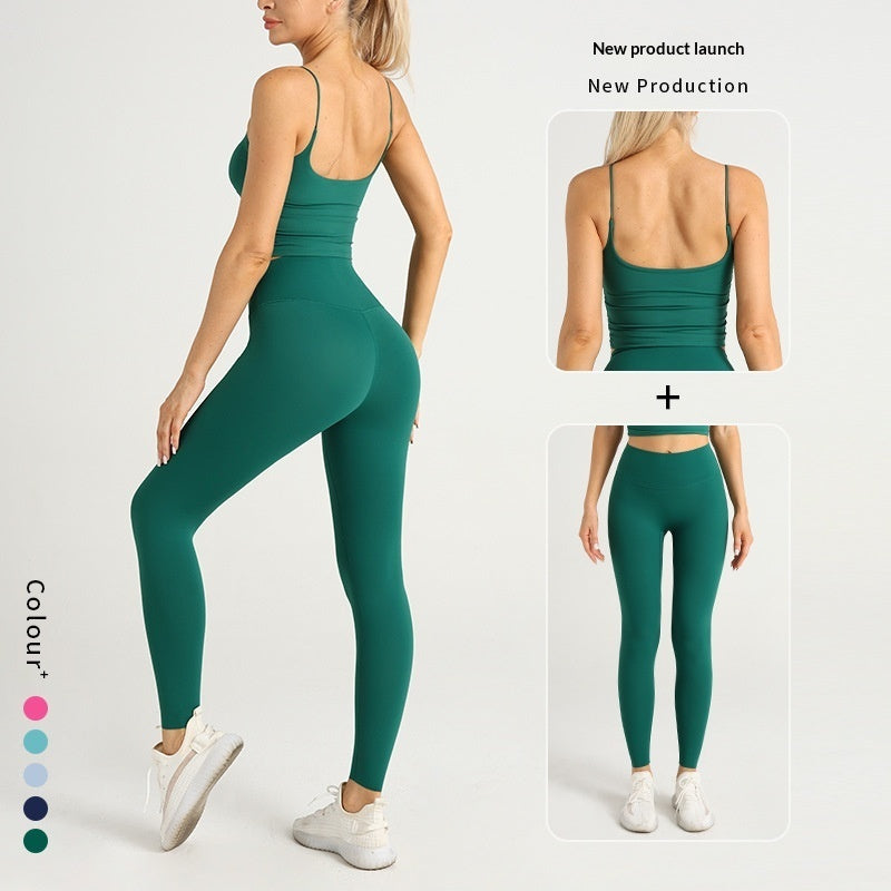 Strap High-waist Yoga Two-piece Set by Ricaloux