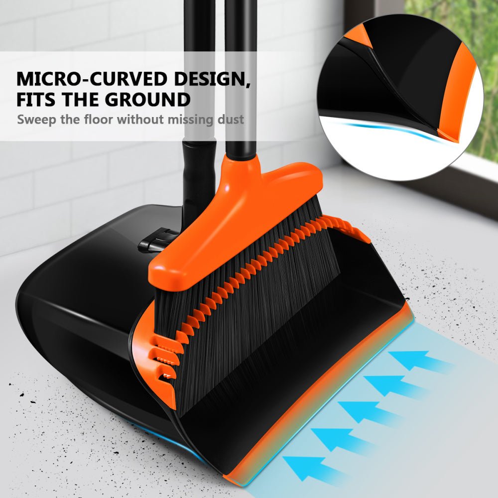 Stable Space-saving Broom And Dustpan For Office Classroom Home Kitchen Household Cleaning Tool - RICALOUX