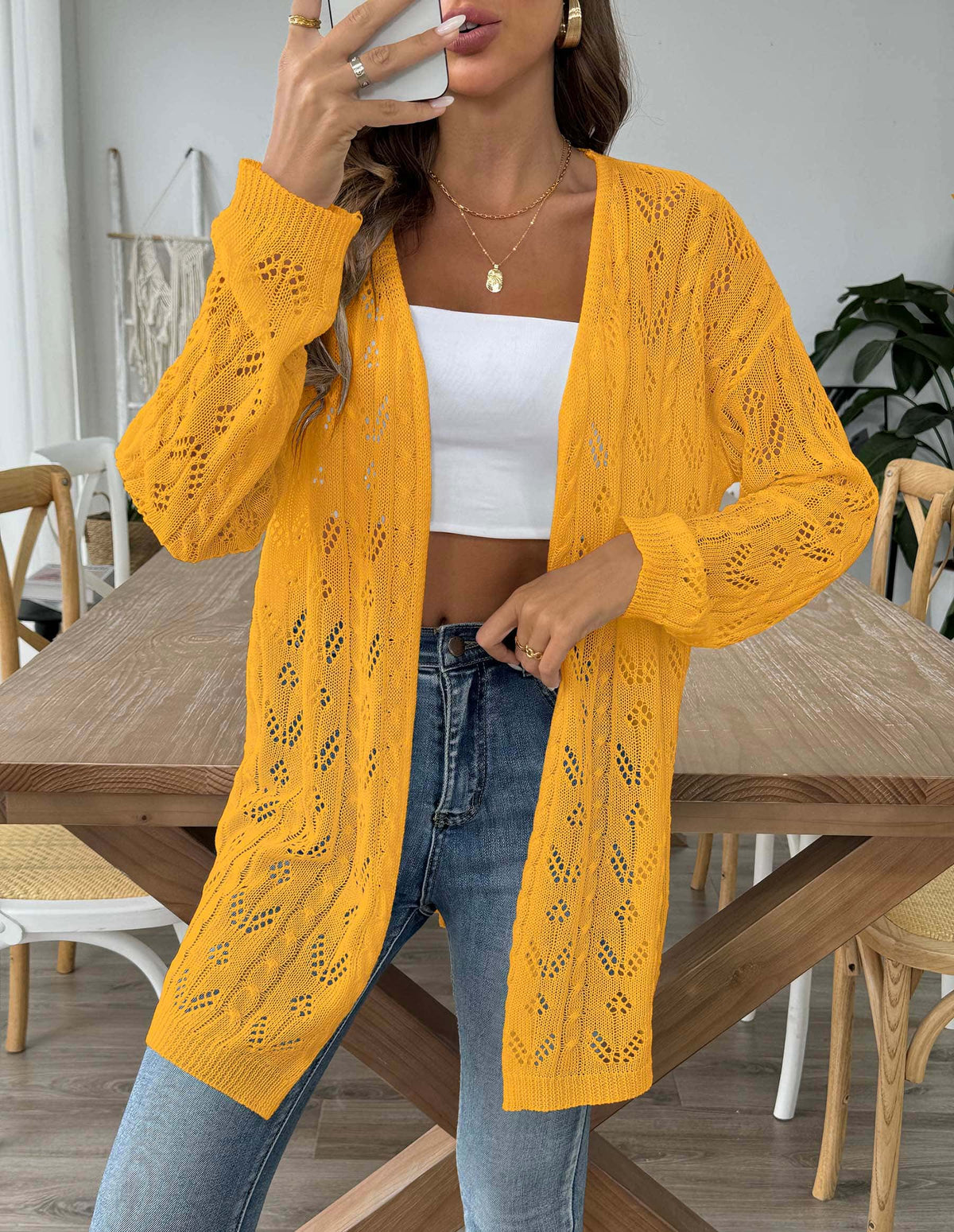 Women Hollow Knit Cardigan, Cross-border European American Bestseller Open Front Air Conditioning Sweater, Casual Loose Beach Outerwear, 6 Colors Available – Premium 4 | RICALOUX