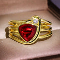 Pomegranate Red Zircon Jewelry Ring For Women – Premium 0 | RICALOUX