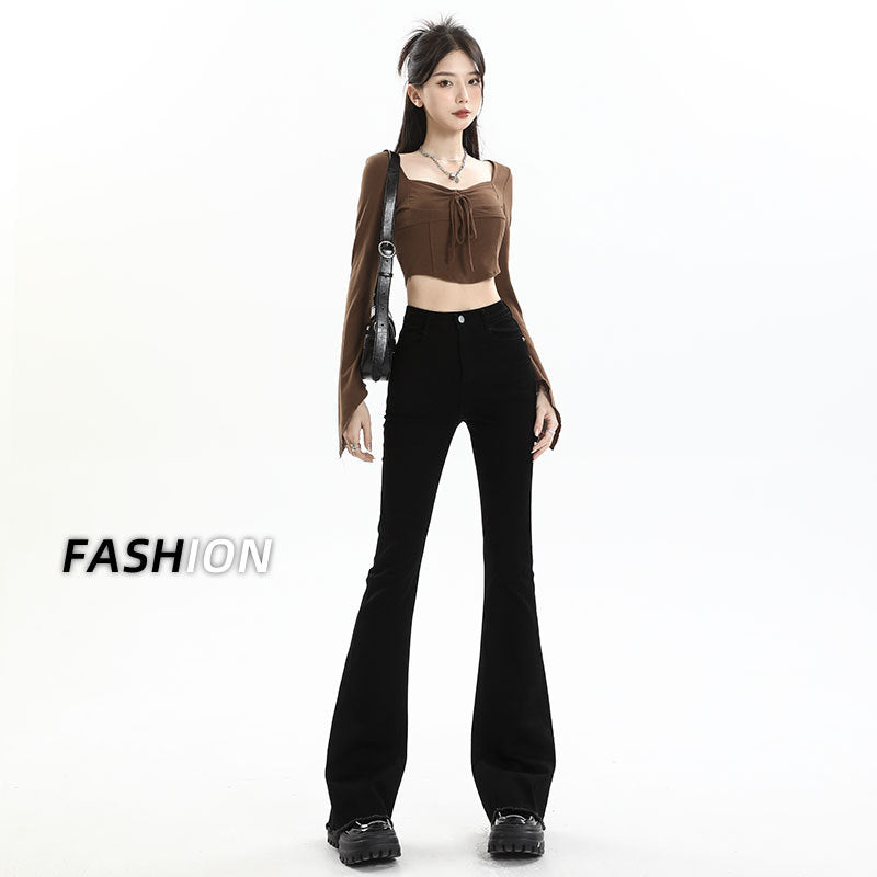 New Springautumn High-waisted, Figure-flattering, American-style Vintage Bootcut Jeans For Women – Premium 0 | RICALOUX