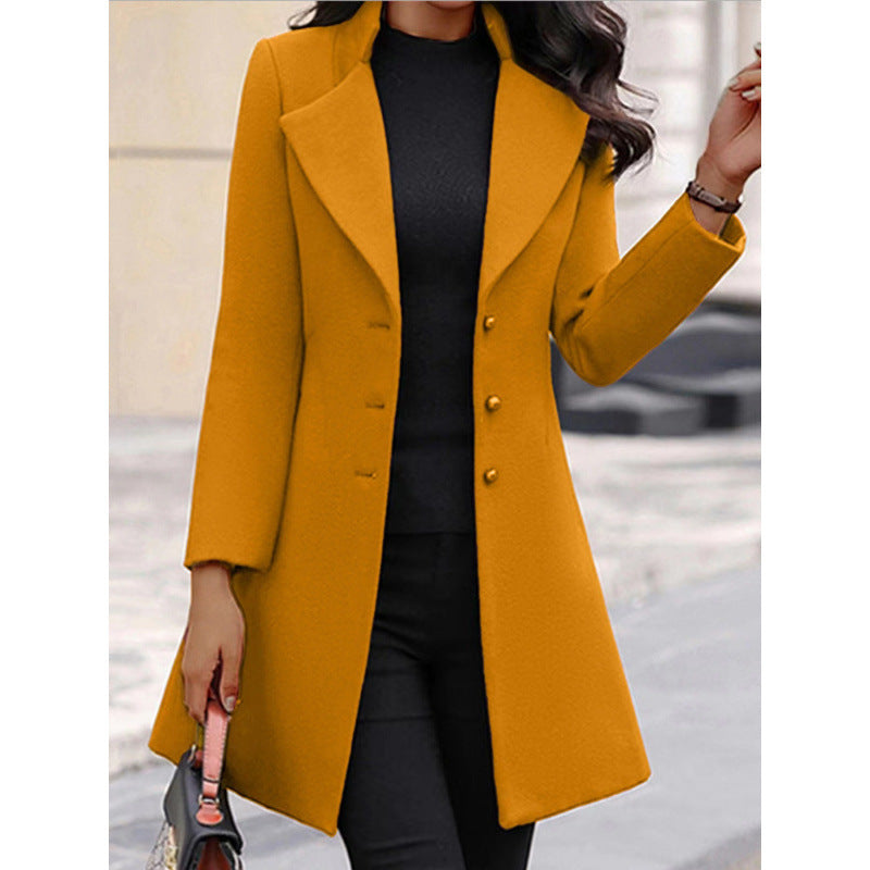 Women's Winter Wool Coat - Classic Warm Long Overcoat for Cold Weather by Ricaloux