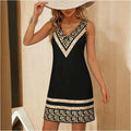 Foreign Trade European And American Summer Womens New V-Neck Dress by Ricaloux