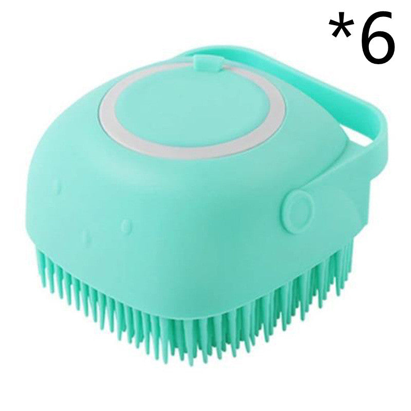 Silicone Dog Bath Massage Gloves Brush Pet Cat Bathroom Cleaning Tool Comb Brush For Dog Can Pour Shampoo Dog Grooming Supplies by Ricaloux