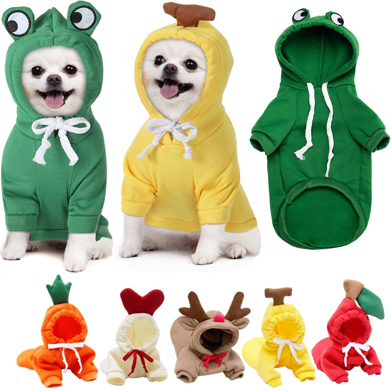 Cute Fruit Dog Clothes For Small Dogs Hoodies Winter Warm Fleece Pet Clothing Puppy Cat Costume Coat For French Chihuahua Outfit by Ricaloux