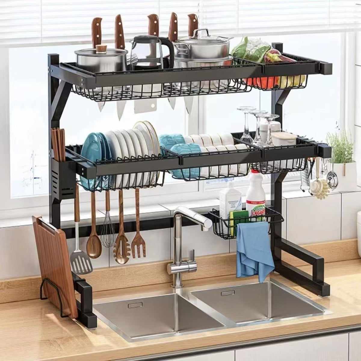 Multi-functional Home Kitchen Storage Rack Dish And Chopstick Draining Rack - RICALOUX
