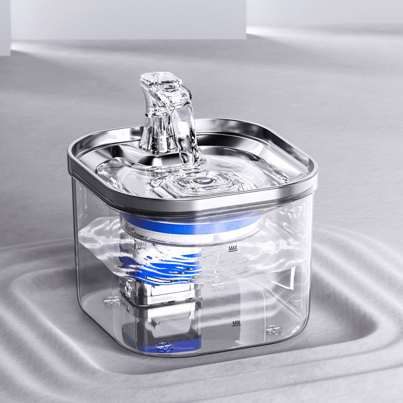 Pet Cat Dog Stainless Steel Automatic Circulation Water Dispenser Intelligent Fountain Pets Accessories by Ricaloux