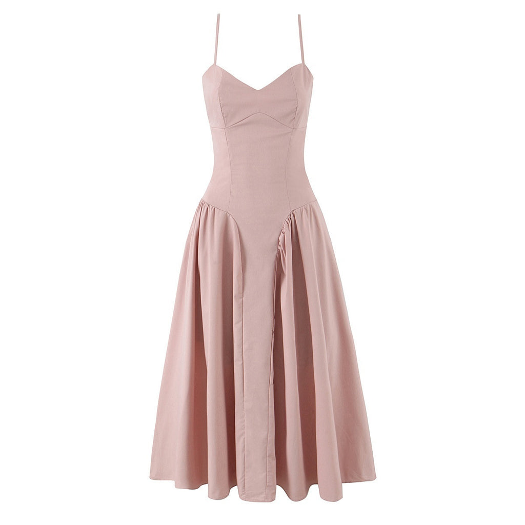 Body Hugging Pleated Strap Dress by Ricaloux