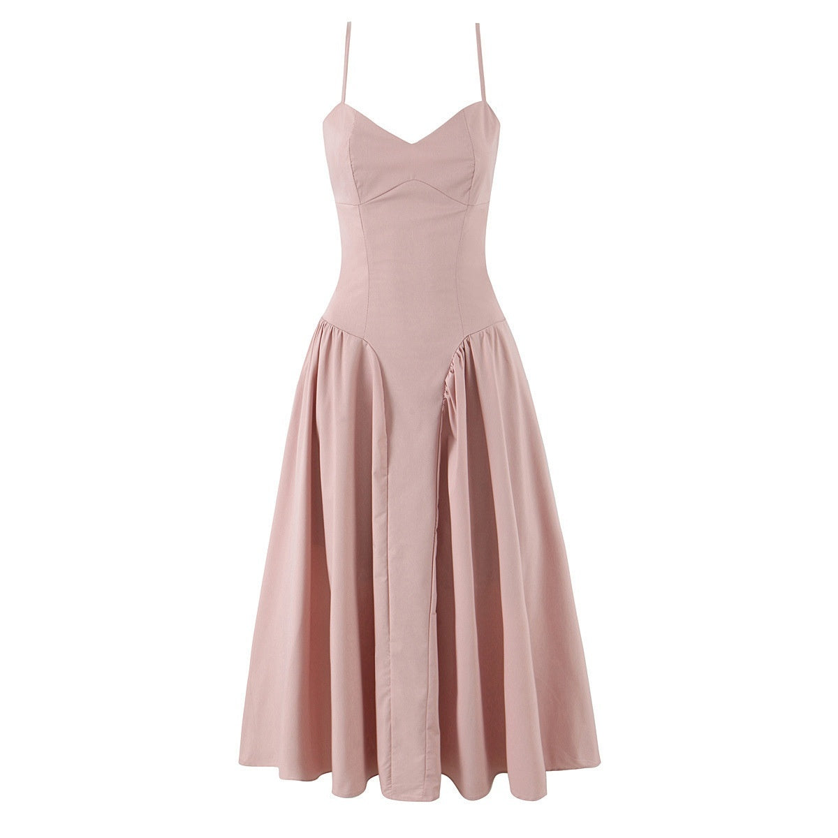 Body Hugging Pleated Strap Dress by Ricaloux
