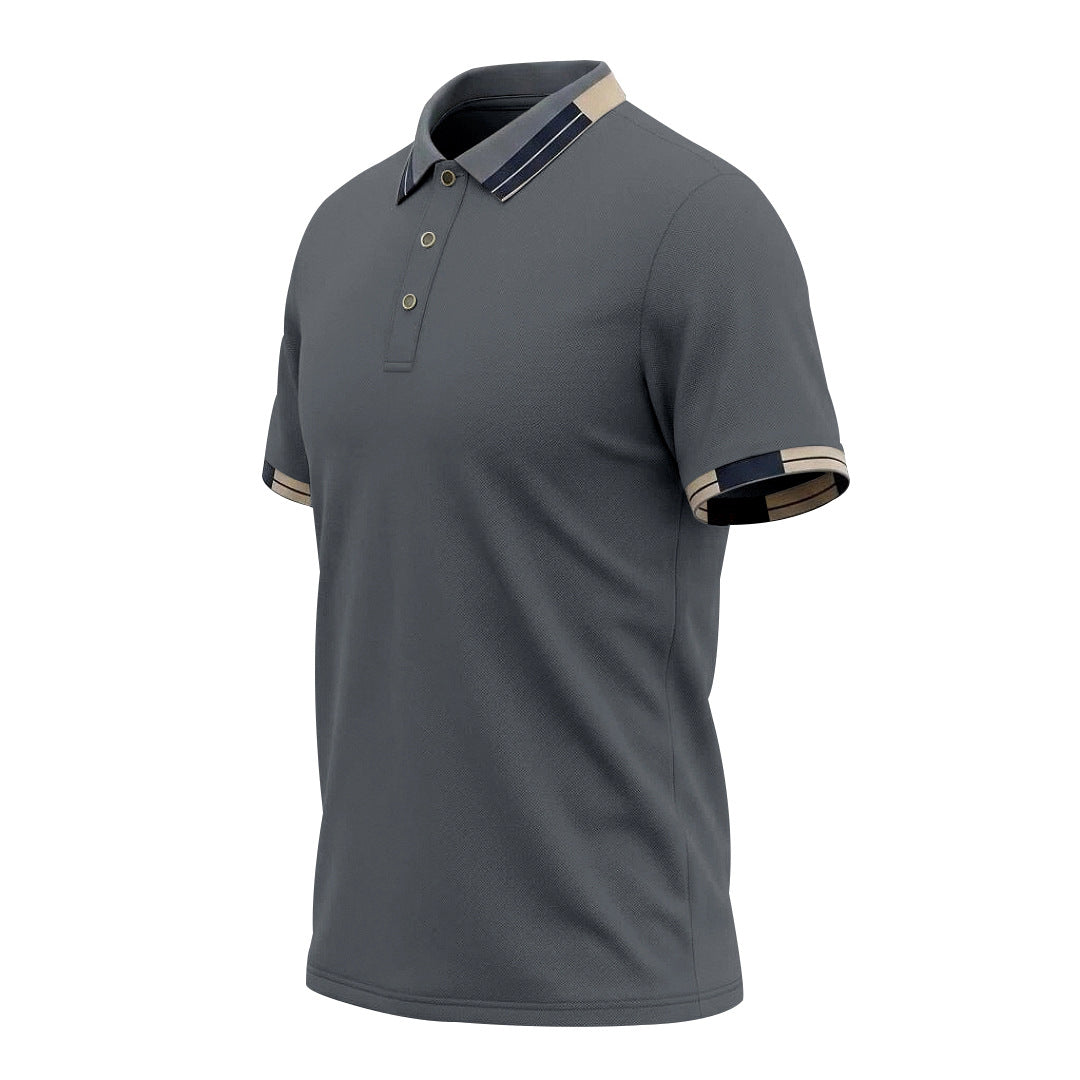 Mens Three-button Short-sleeve Top by Ricaloux