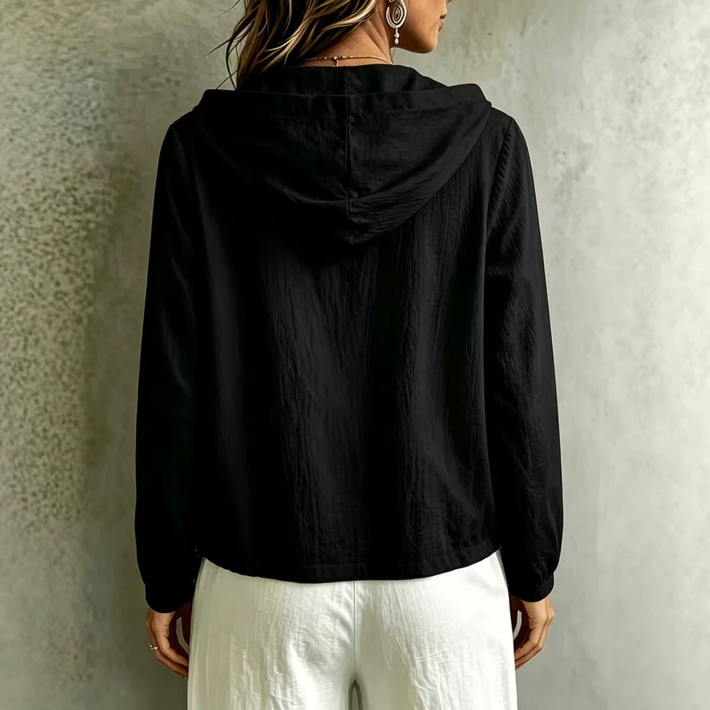Casual Loose-fit Long-sleeve Hoodie by Ricaloux