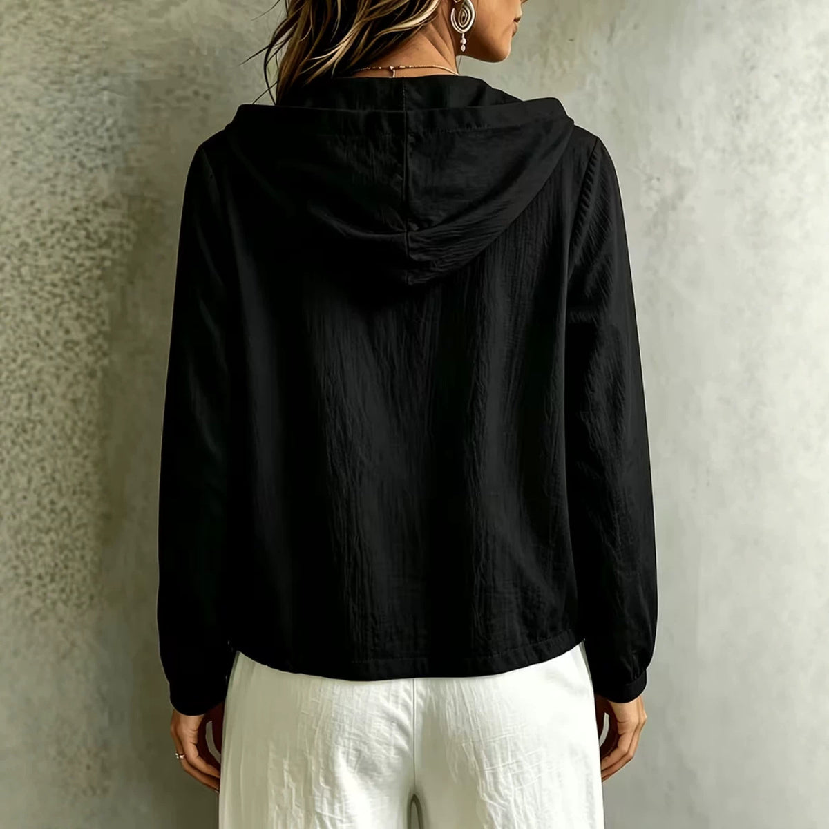 Casual Loose-fit Long-sleeve Hoodie by Ricaloux
