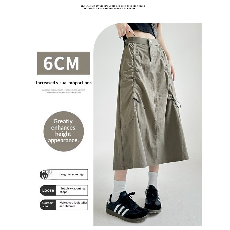 Gray American-style Drawstring Utility Skirt For Women Summer Season – Premium 0 | RICALOUX