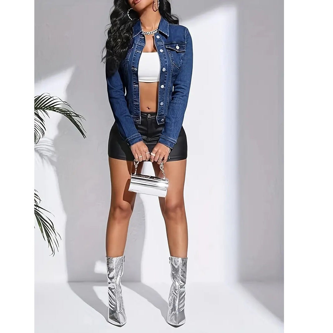 Womens Casual Chic Plus-size Denim Jacket – Premium 0 | RICALOUX
