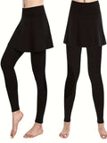 Women's High Waist Skirted Leggings 2 In 1 Flared Skirt Overlay Active Leggings For Yoga & Workout by Ricaloux
