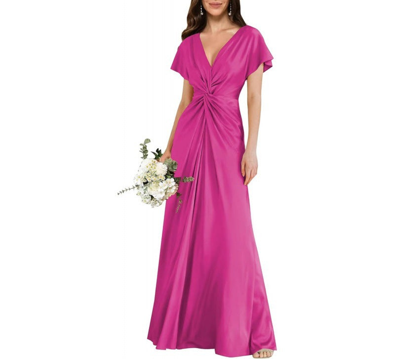 Chiffon Short-sleeve A-line Dress For Women by Ricaloux