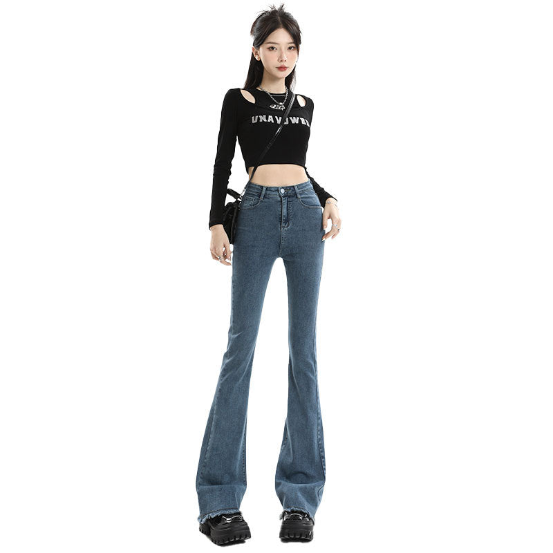 New Springautumn High-waisted, Figure-flattering, American-style Vintage Bootcut Jeans For Women – Premium 0 | RICALOUX