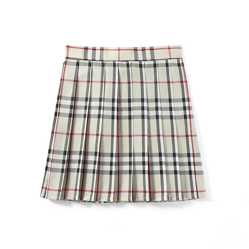 High-waisted Pleated Plaid Mini Skirt – Premium 0 | RICALOUX