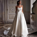 Four Seasons New Style White Satin Tube Top Simple Dress - RICALOUX