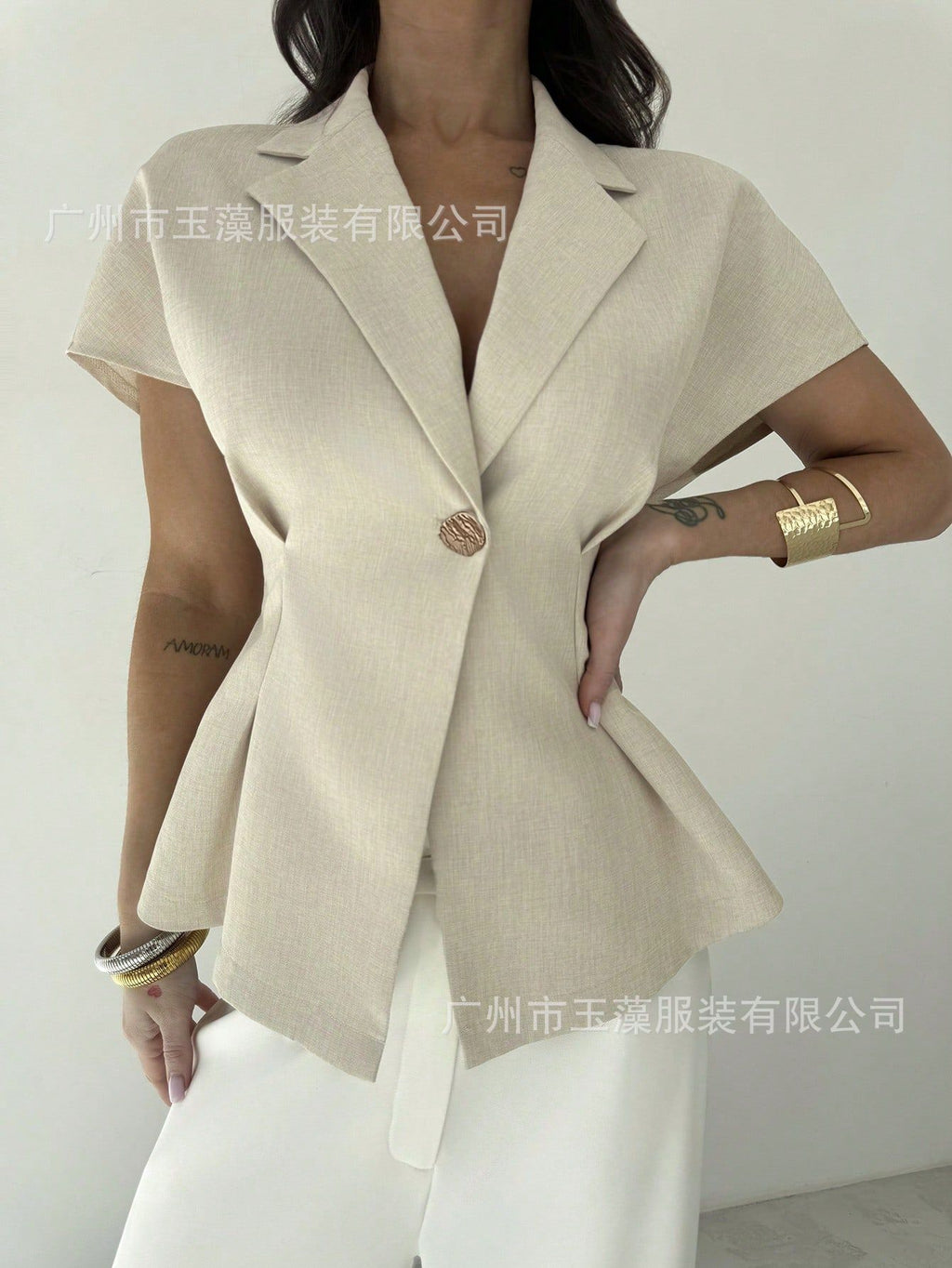 Cross-border Best-selling Women's Solid-color Tops by Ricaloux