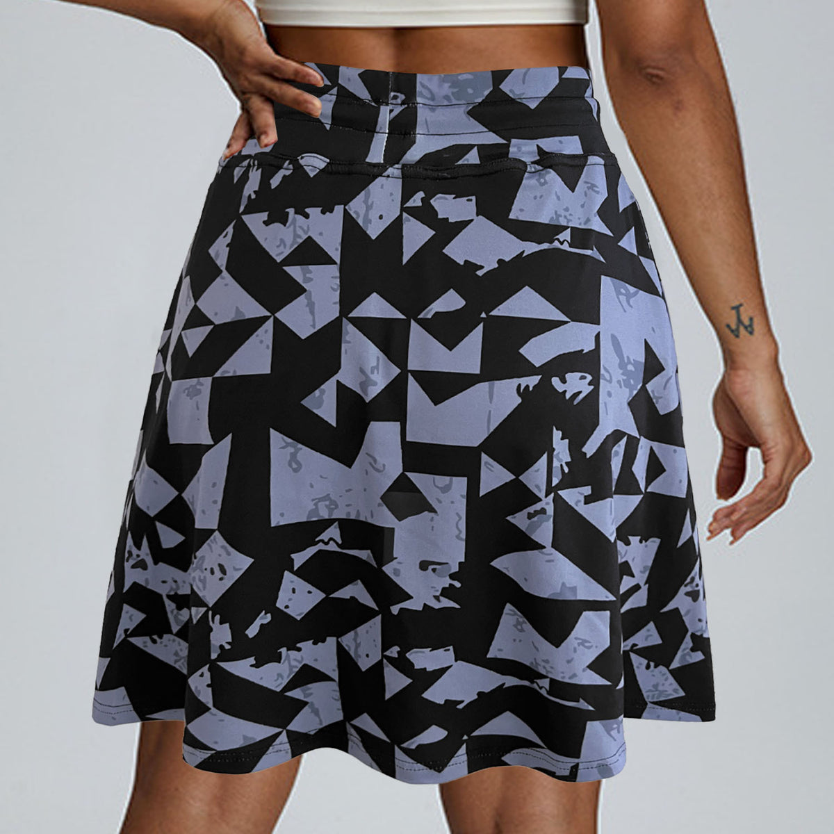 Women's Floral Print High Waist Skort With Pockets Tie Waist Ruffle Hem Athletic Skirt With Built-in Shorts – Premium 4 | RICALOUX