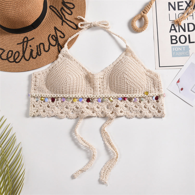 Womens Embroidered Hollow-Out Casual Swimsuit by Ricaloux