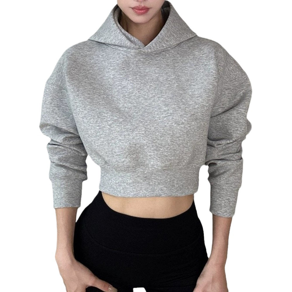 Chic Hooded Fleece-lined Thickened Long-sleeve Sweatshirt Womens Oversized Fit by Ricaloux